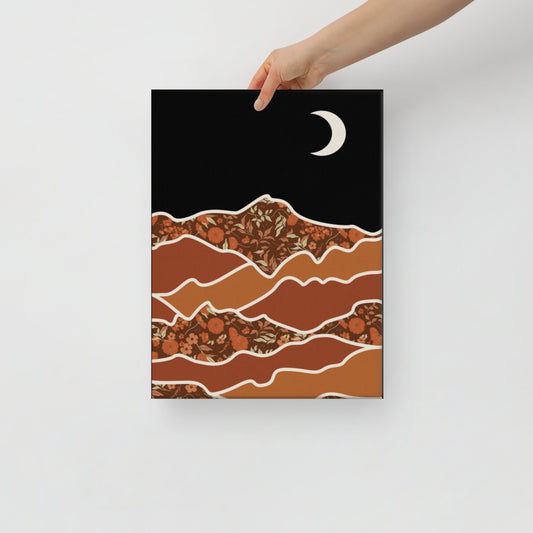 Midnight Floral Desert Canvas Print