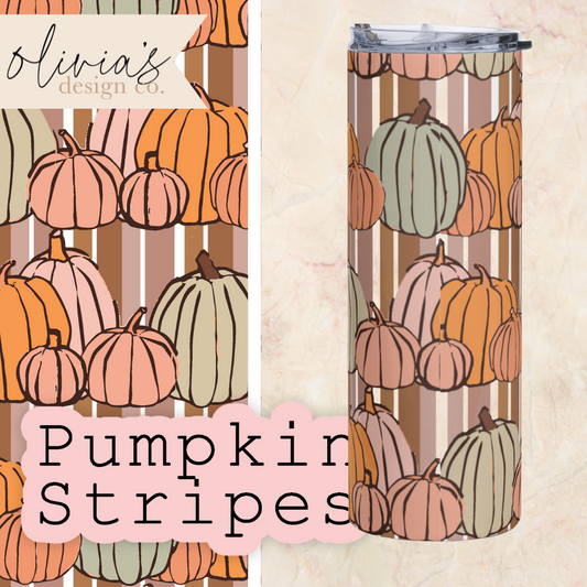 Pumpkin Stripes Tumbler Design