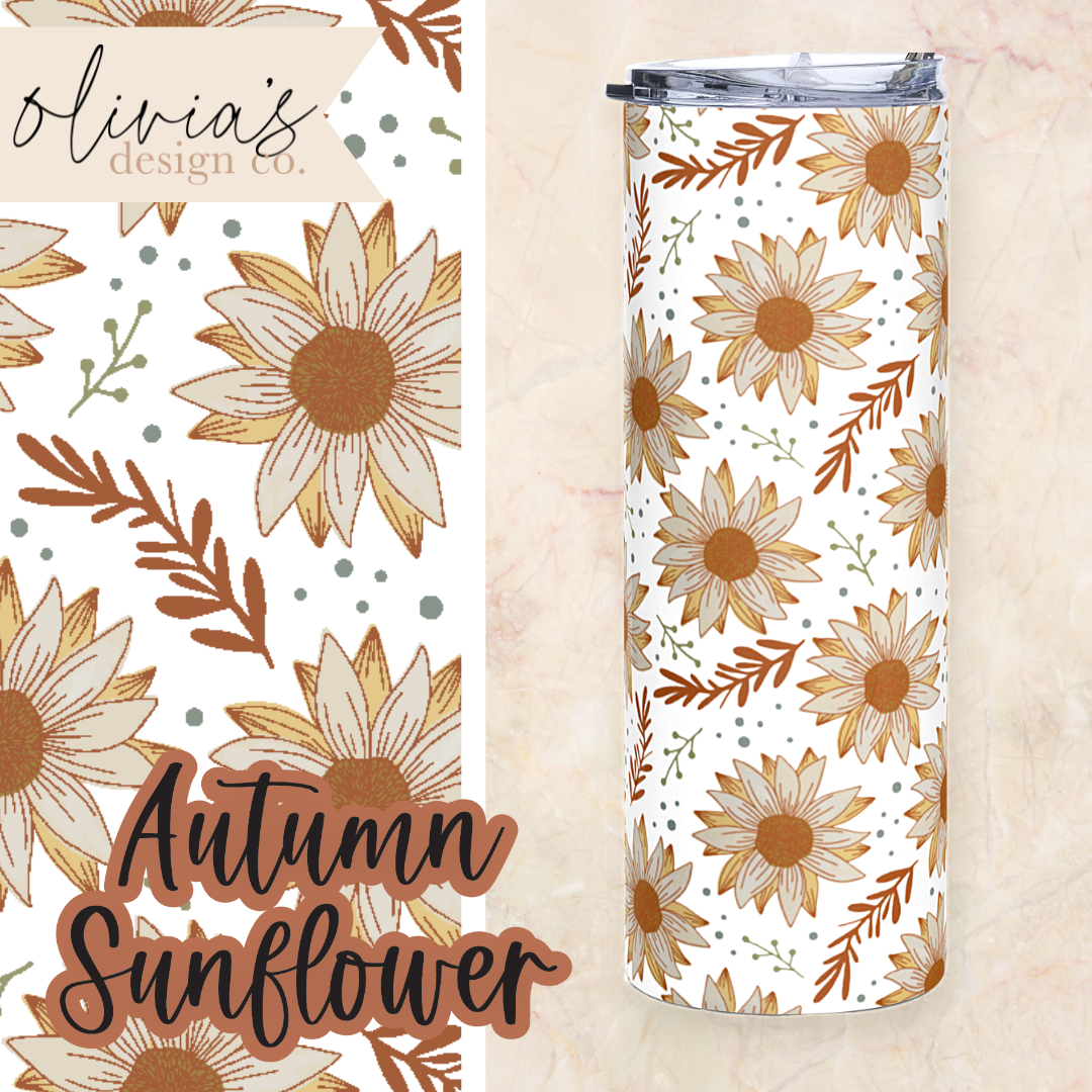 Autumn Sunflower Tumbler Design