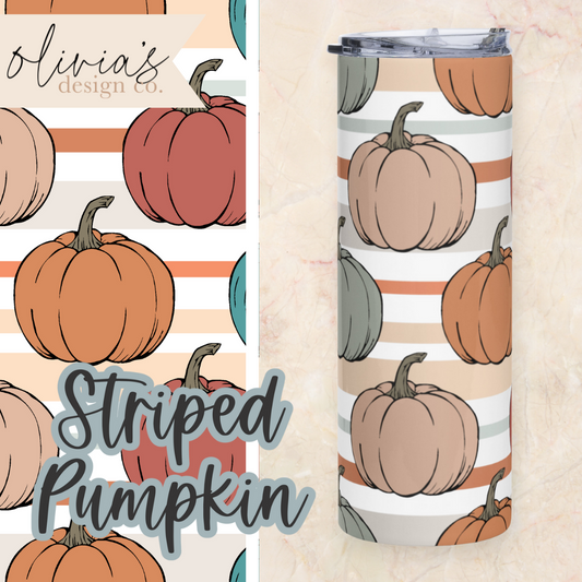 Striped Pumpkin Tumbler Design