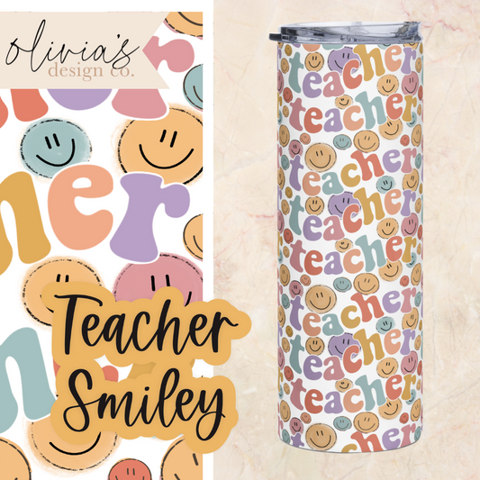 Teacher Smiley Tumbler Design