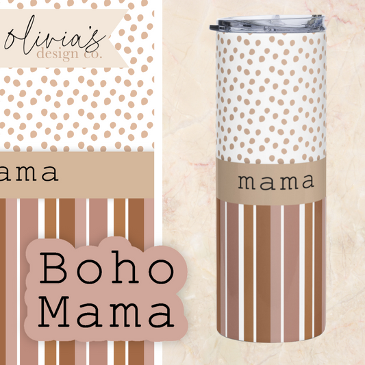 Boho Mama Tumbler Design