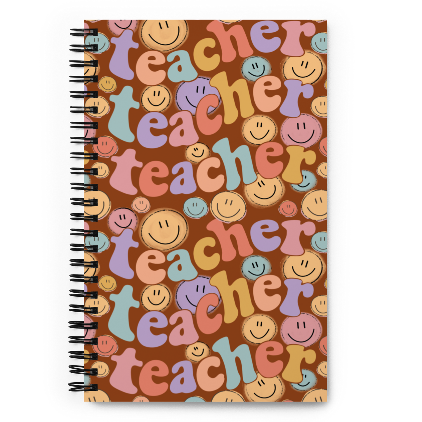 Boho Teacher Smiley Spiral Notebook