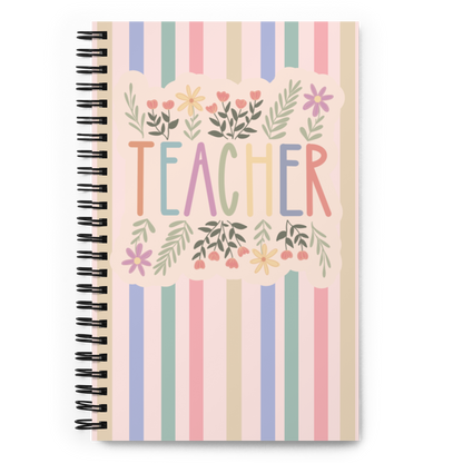 Teacher Floral Spiral Notebook