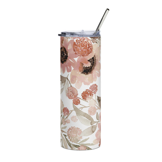 Pretty Pink Sunflower Stainless Steel Tumbler