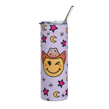 Halloween Cowgirl Smiley Stainless Steel Tumbler